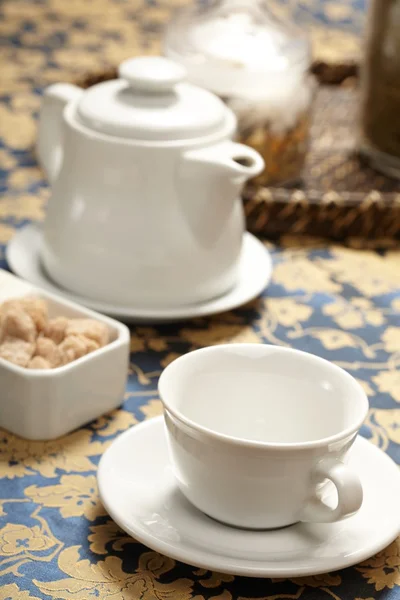 Kopje thee met een theepot — Stockfoto