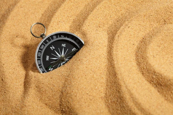 Bussola in sabbia — Foto Stock