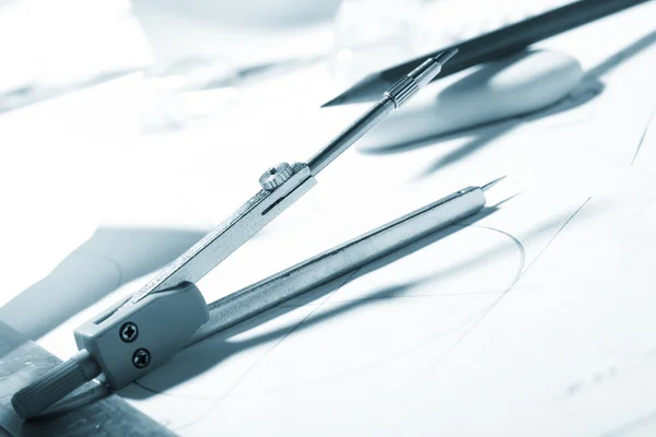 stock image Engineer's work table