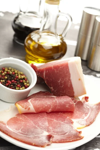 stock image Dry cured ham with spice