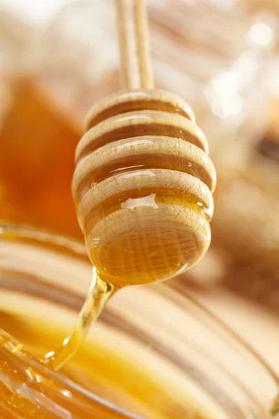 Honing met houten stok — Stockfoto