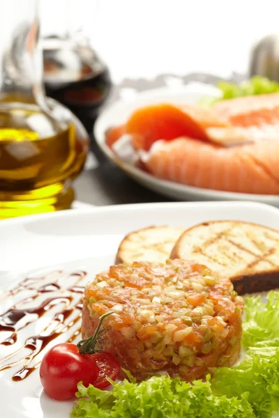Appetizer with salmon Stock Image
