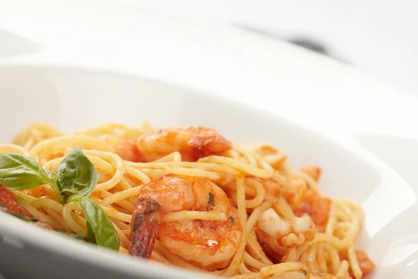 Pasta with Shrimps Royalty Free Stock Photos