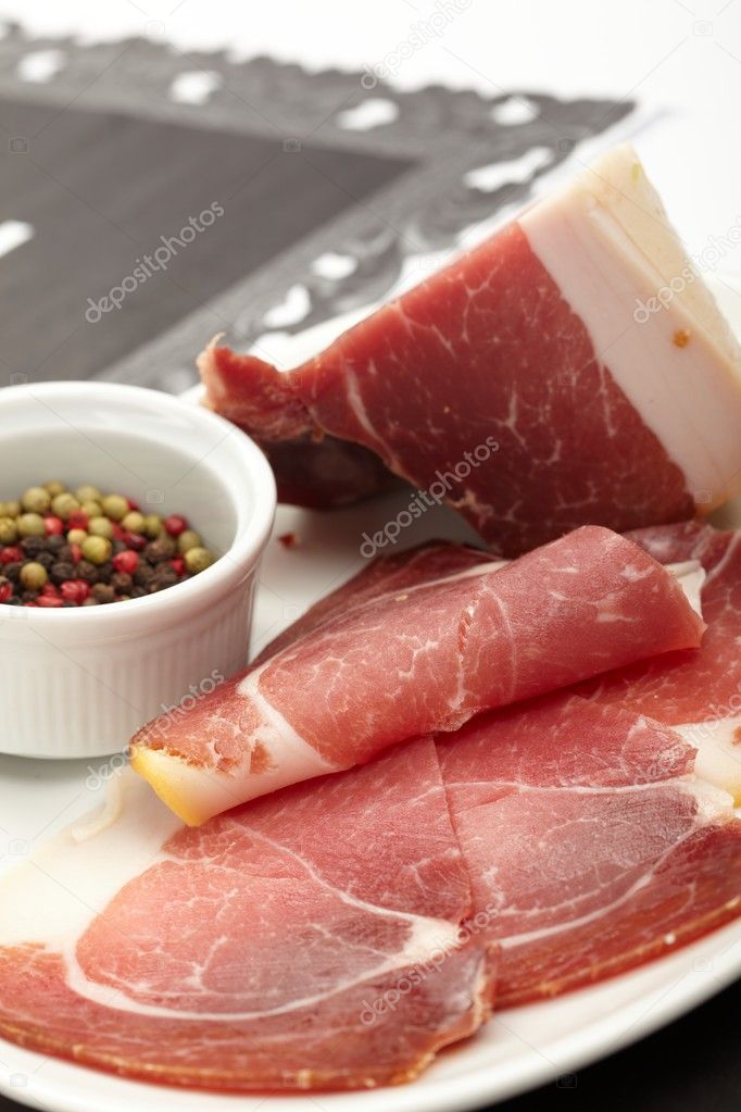 Dry cured ham with spice