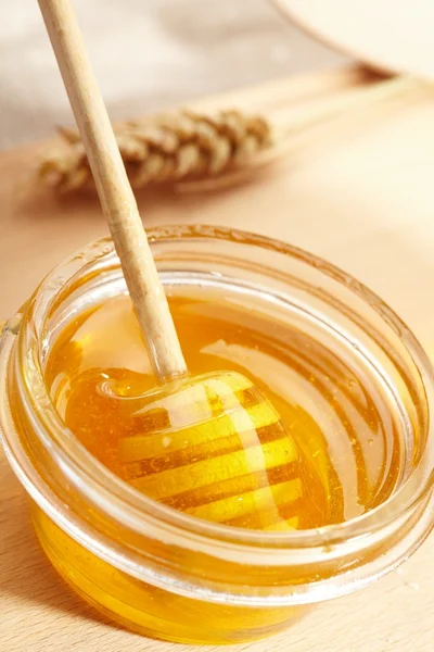 Med s dřevěnou holí — Stock fotografie