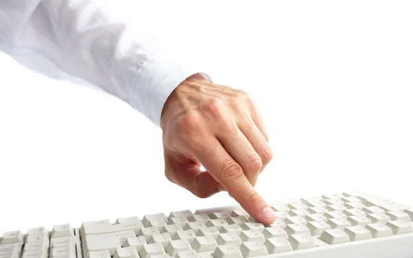 stock image Hand on keyboard