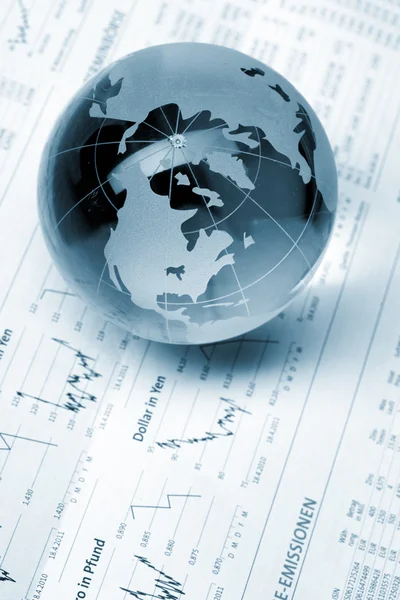 stock image Globe on business documents