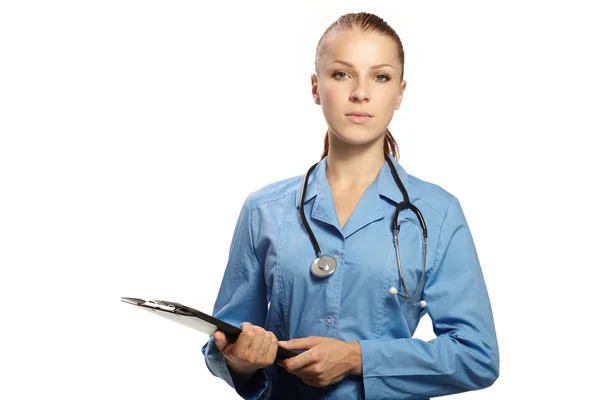 Medical doctor with folder — Stock Photo, Image