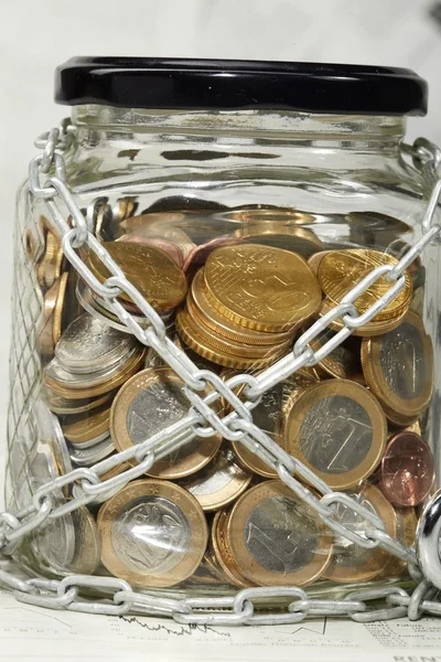 stock image Coins in money jar