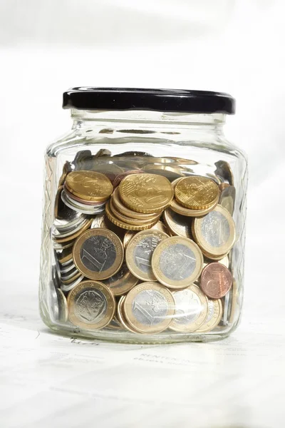 stock image Coins in the jar