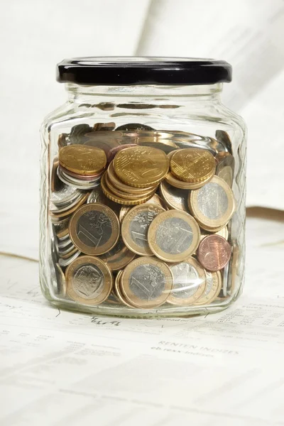 Three Glass Jars Filled With American Coins — Stock Photo © Balefire9 