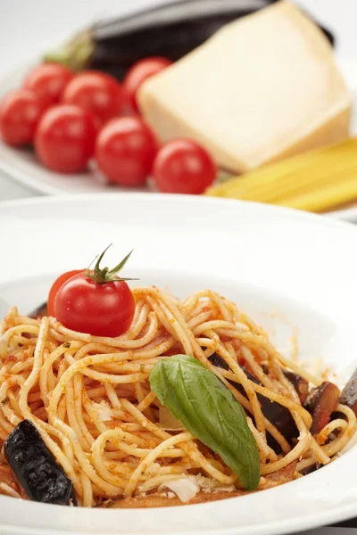 Spaghetti con verdure — Foto Stock
