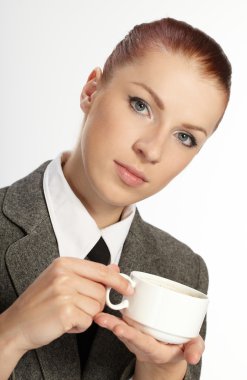iş kadını ile kahve