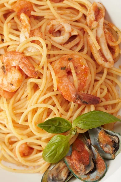 Pasta with Shrimps — Stock Photo, Image