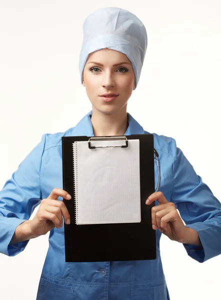 Medical doctor with folder — Stock Photo, Image