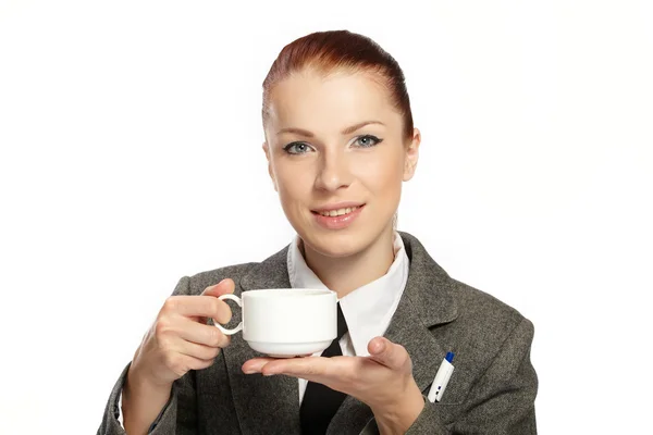 Kobieta filiżanki kawy — Zdjęcie stockowe