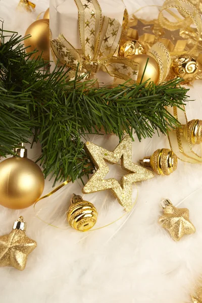 Palle di Natale in oro — Foto Stock