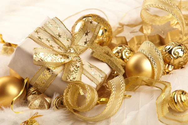 Palle di Natale in oro — Foto Stock