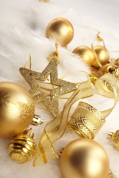 Palle di Natale in oro — Foto Stock