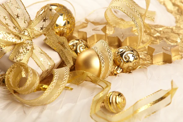 Palle di Natale in oro — Foto Stock