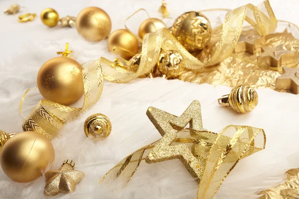 Gold Christmas balls Stock Picture