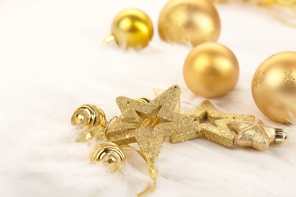 Gold Christmas balls Royalty Free Stock Images