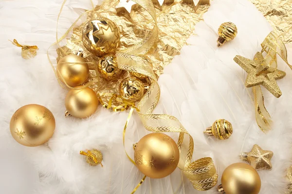 Palle di Natale in oro — Foto Stock