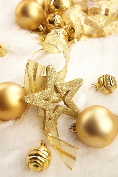 Gold Christmas balls Stock Image