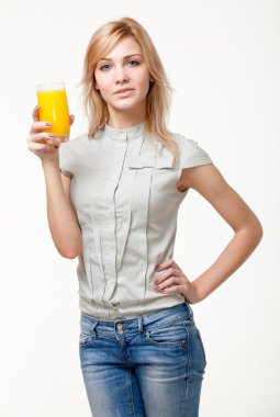 Young woman with orange juice