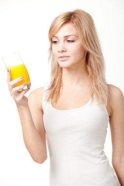 Young woman with orange juice