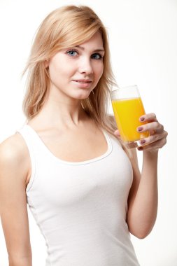 Young woman with orange juice