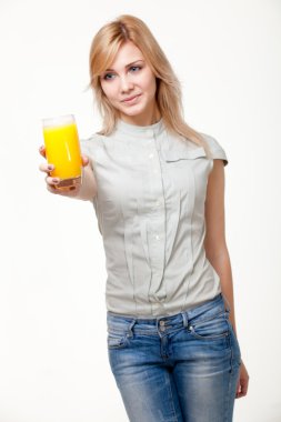 Young woman with orange juice