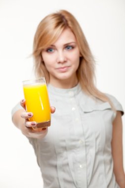 Young woman with orange juice