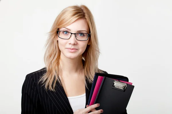 Businesswoman with a folder — Stock Photo, Image