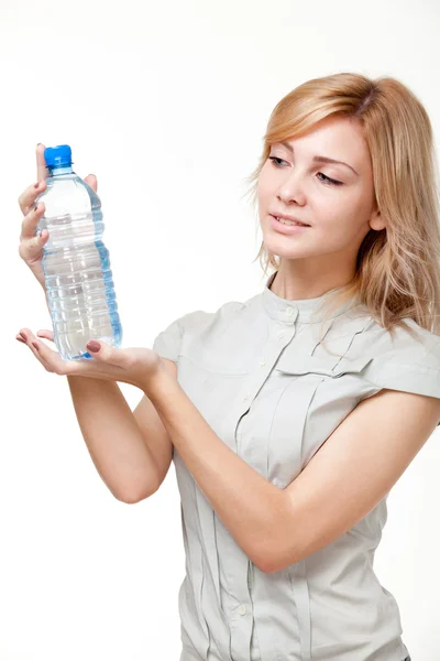 Young woman with water — Stock Photo, Image
