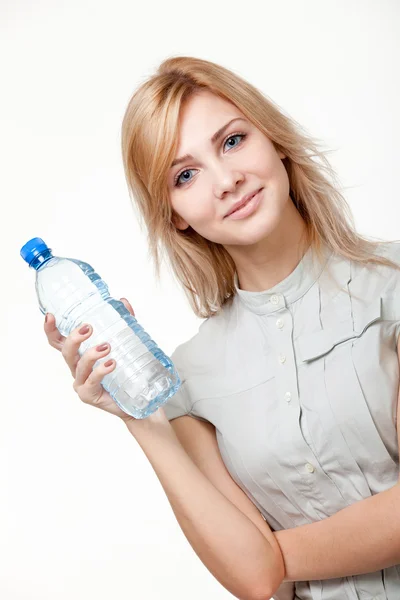 Young woman with water — Stock Photo, Image