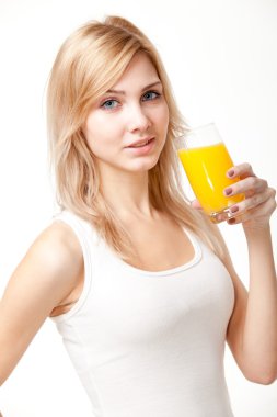 Young woman with orange juice