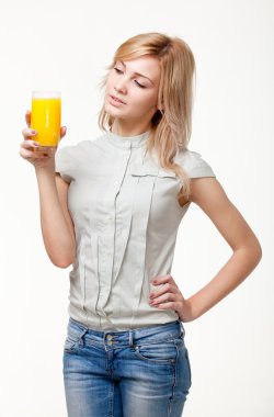 Young woman with orange juice