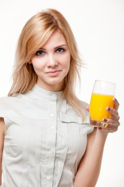 Young woman with orange juice