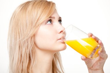 Young woman with orange juice