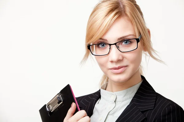 Businesswoman with a folder — Stock Photo, Image