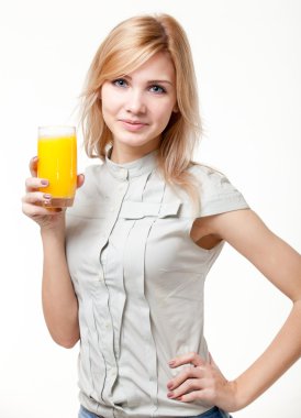 Young woman with orange juice