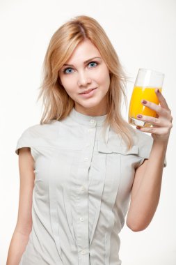 Young woman with orange juice