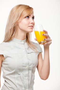 Young woman with orange juice