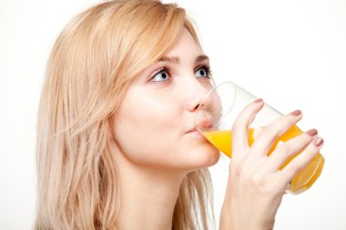 Young woman with orange juice