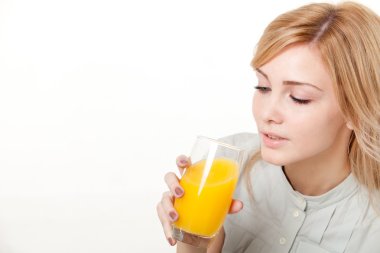 Young woman with orange juice