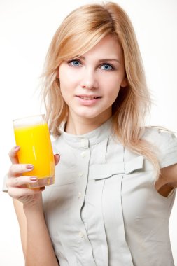 Young woman with orange juice