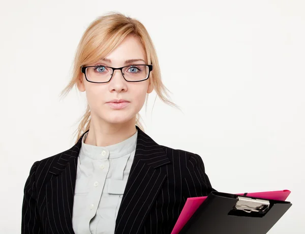 Businesswoman with a folder — Stock Photo, Image