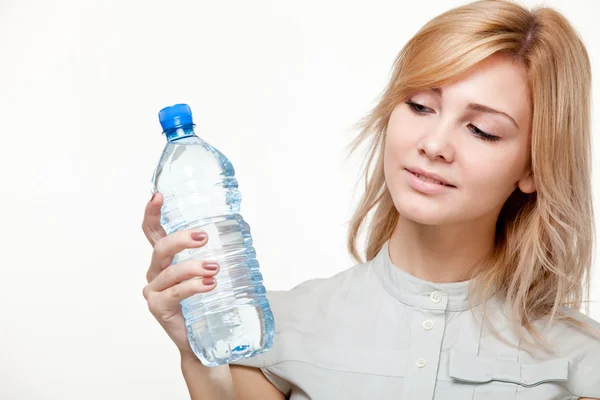 Young woman with water — Stock Photo, Image