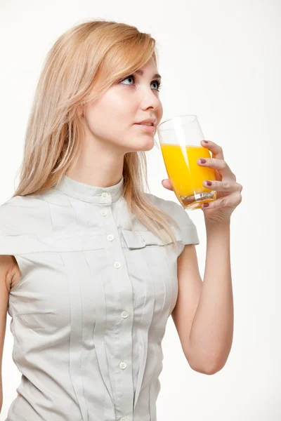 stock image Young woman with orange juice